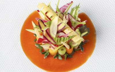 Salade de légumes à la fleur d’huile d’olive et vinaigre à la pulpe de tomate